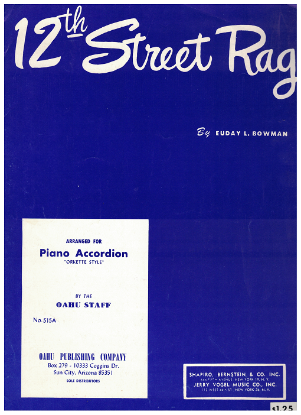 Picture of 12th Street Rag, Euday L. Bowman, arr by Oahu Staff for accordion solo, sheet music