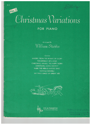 Picture of Christmas Variations for Piano No. 2, arr. William Stickles, piano solo, sheet music folio