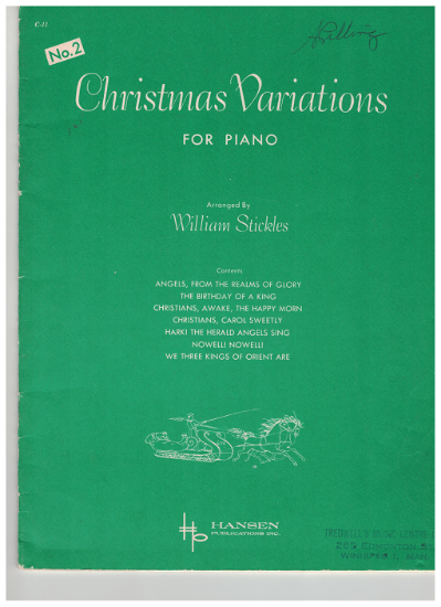 Picture of Christmas Variations for Piano No. 2, arr. William Stickles, piano solo, sheet music folio