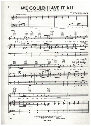 Picture of We Could Have it All, from "The Last Married Couple in America", Norman Gimbel & Charles Fox, sheet music