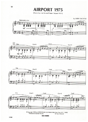 Picture of Airport 1975, movie title theme, John Cacavas, sheet music