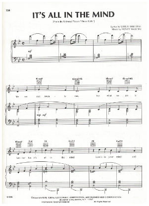 Picture of It's All in the Mind, from movie "House Calls", Leslie Bricusse & Henry Mancini, sheet music