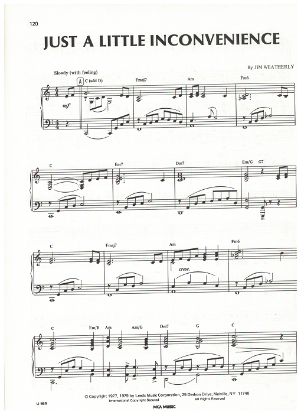 Picture of Just a Little Inconvenience, movie title song, Jim Weatherly, piano solo, sheet music