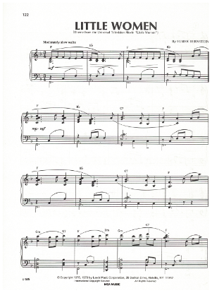 Picture of Little Women, TV movie title theme, Elmer Bernstein, piano solo, sheet music