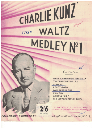 Picture of Charlie Kunz Waltz Medley No. 1, arr. Dudley E. Bayford, piano solo sheet music