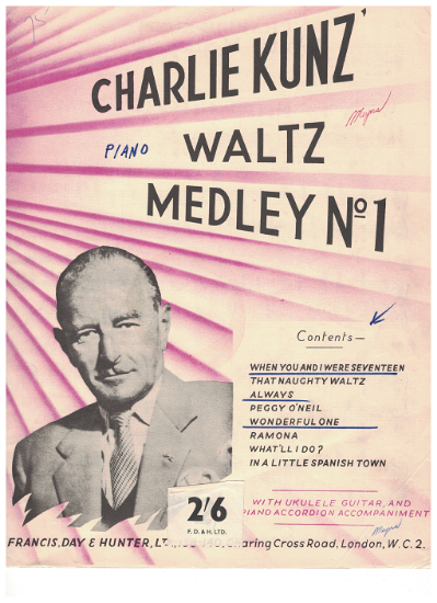 Picture of Charlie Kunz Waltz Medley No. 1, arr. Dudley E. Bayford, piano solo sheet music