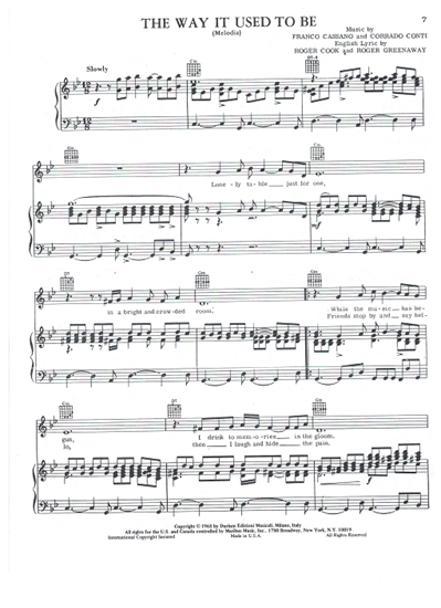 Picture of (The) Way It Used To Be, Franco Cassano & Corrado Conti, recorded by Engelbert Humperdinck