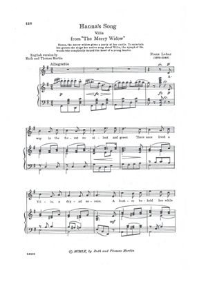 Picture of Hanna's Song (Vilia), from "The Merry Widow", Franz Lehar, soprano solo