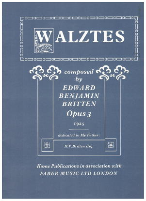 Picture of Five Waltzes Op. 3, Benjamin Britten, piano solo 