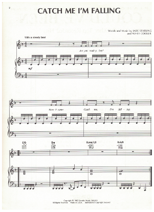 Picture of Catch Me I'm Falling, Jade Starling & Whey Cooler, recorded by Pretty Poison, sheet music