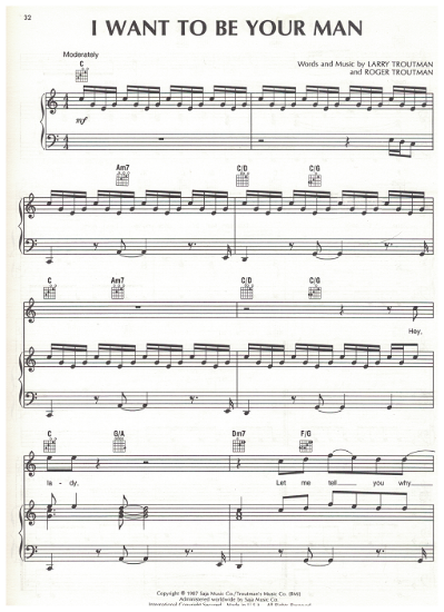 Picture of I Want to be Your Man, Larry & Roger Troutman, recorded by Roger Troutman, sheet music
