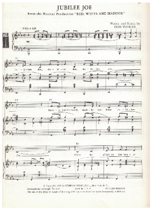 Picture of Jubilee Joe, from the MC "Red White and Maddox", Don Tucker, sheet music