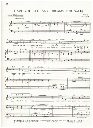 Picture of Have You Got Any Dreams for Sale, Andrea Fodor Litkei & Ervin Litkei, sheet music