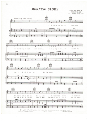 Picture of Morning Glory, Tim Buckley & Larry Beckett, recorded by Blood Sweat & Tears, sheet music