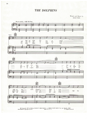 Picture of The Dolphins, Fred Neil, recorded by It's a Beautiful Day, sheet music