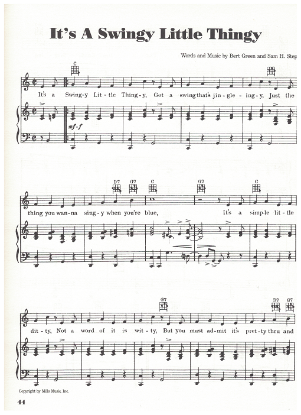 Picture of It's a Swingy Little Thingy, Bert Green & Sam H. Stept, sheet music