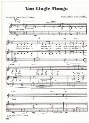 Picture of Van Lingle Mungo, Dave Frishberg, sheet musi