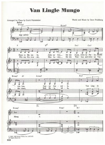 Picture of Van Lingle Mungo, Dave Frishberg, sheet musi