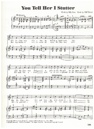 Picture of You Tell Her I Stutter, Billy Rose & Cliff Friend, sheet music