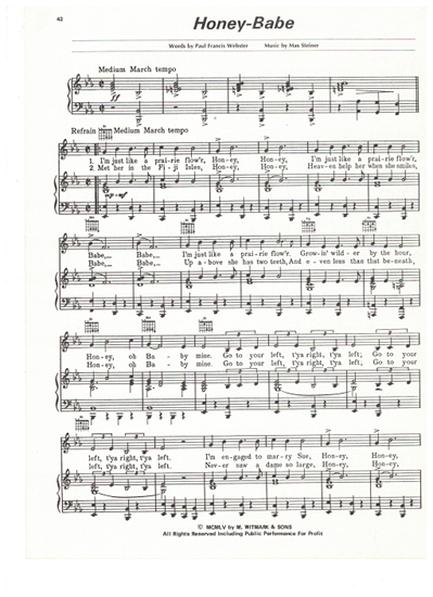 Picture of Honey-Babe, Paul Francis Webster & Max Steiner, recorded by Lightnin' Hopkins