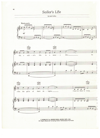 Picture of Sailor's Life, written & recorded by Judy Collins