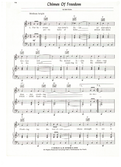 Picture of Chimes of Freedom, written & recorded by Bob Dylan