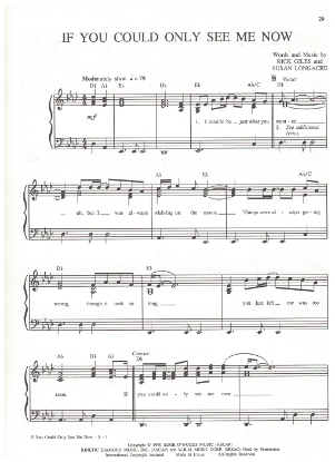 Picture of If You Could Only See Me Now, Rick Giles & Susan Longacre, recorded by T. Graham Brown, sheet music