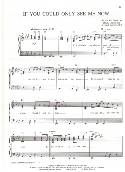 Picture of If You Could Only See Me Now, Rick Giles & Susan Longacre, recorded by T. Graham Brown, sheet music