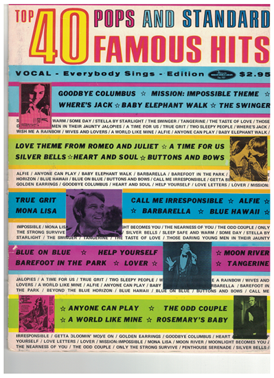 Picture of Top 40 Famous Hits, 1960's Movie Songbook