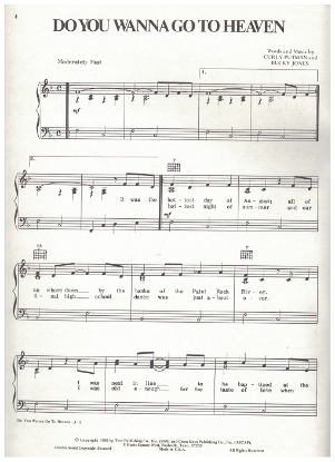 Picture of Do You Wanna Go to Heaven, Curly Putman & Bucky Jones, recorded by T. G. Sheppard, sheet music