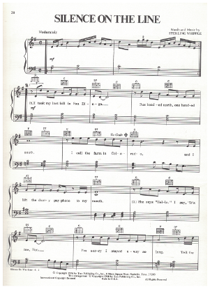 Picture of Silence on the Line, Sterling Whipple, recorded by T. G. Sheppard, sheet music