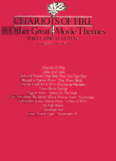 Picture of Chariots of Fire & Other Great Movie Themes for Classical Guitar, arr. Mark Phillips, fingerpicking sheet music folio