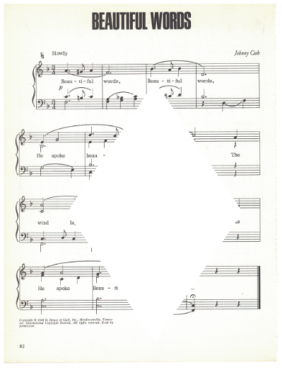 Picture of Beautiful Words, written & recorded by Johnny Cash, sheet music