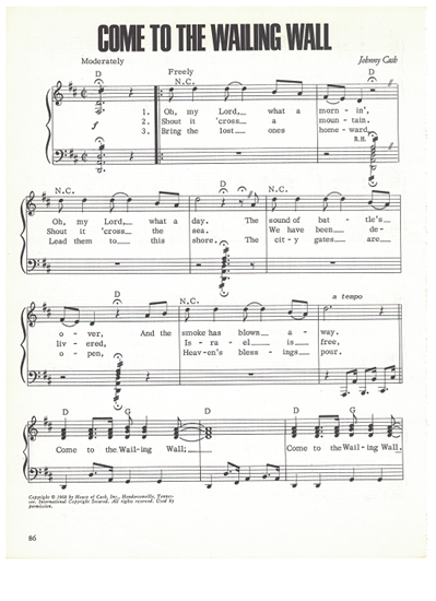Picture of Come to the Wailing Wall, written & recorded by Johnny Cash