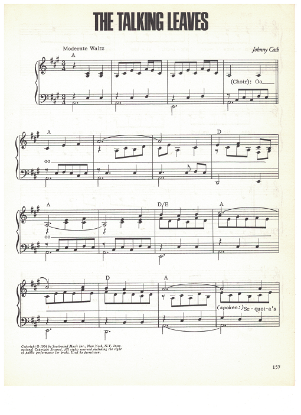 Picture of The Talking Leaves, written & recorded by Johnny Cash, sheet music