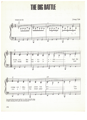 Picture of The Big Battle, written & recorded by Johnny Cash, sheet music