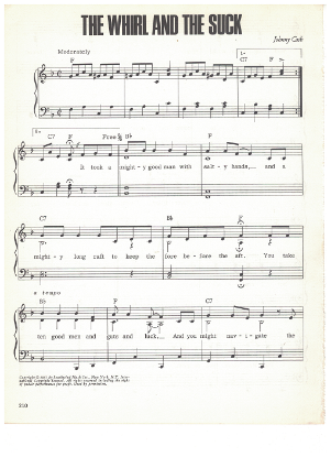 Picture of The Whirl and the Suck, written & recorded by Johnny Cash, sheet music