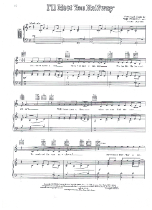 Picture of I'll Meet You Halfway, Wes Farrell & Gerry Goffin, recorded by David Cassidy & The Partridge Family, sheet music, pdf copy