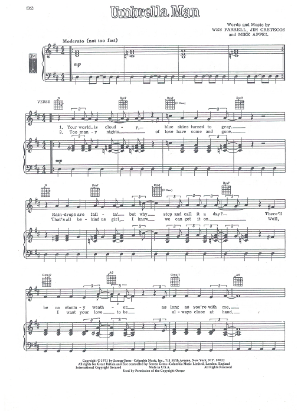 Picture of Umbrella Man, Wes Farrell/ Jim Cretecos/ Mike Appel, recorded by David Cassidy & The Partridge Family, sheet music