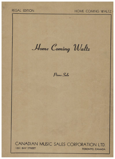 Picture of Home Coming Waltz, Slovenian folk tune, piano solo sheet music