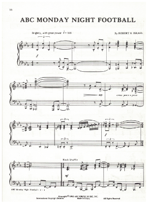 Picture of ABC Monday Night Football, Robert A. Israel, piano solo, sheet music