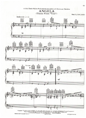 Picture of Angela, Theme from TV show "Taxi", Bob James, piano solo sheet music
