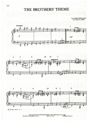 Picture of The Brothers' Theme, Theme from TV show "The Smothers Brothers", Mason Williams & Nancy Ames, piano solo, sheet music