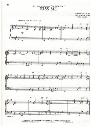 Picture of Kiss Me, from "The Cosby Show", Stu Gardner & Bill Cosby, piano solo, sheet music