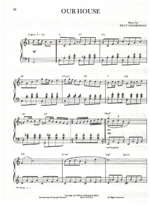 Picture of Our House, TV show title theme, Billy Goldenberg, piano solo, sheet music