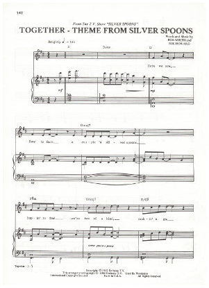 Picture of Together, theme from "Silver Spoons, Bob Wirth & Rik Howard, sheet music