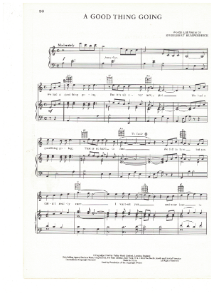 Picture of A Good Thing Going, written & recorded by Engelbert Humperdinck, sheet music