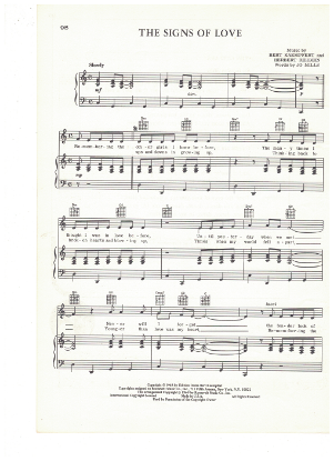 Picture of Signs of Love (The), Bert Kaempfert & Herbert Rehbein, recorded by Engelbert Humperdinck, sheet music