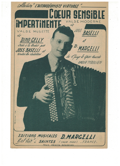 Picture of Coeur Sensible/ Impertinente/ Bel Amour/Amour Tyrolien (4 in 1 sheet), Joss Baselli/ D. Margelli/ Dino Gelly, musette solo