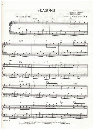 Picture of Seasons, movie title song, Johann Pachelbel, arr. Charles Fox & Ed Newmark, piano solo, sheet music